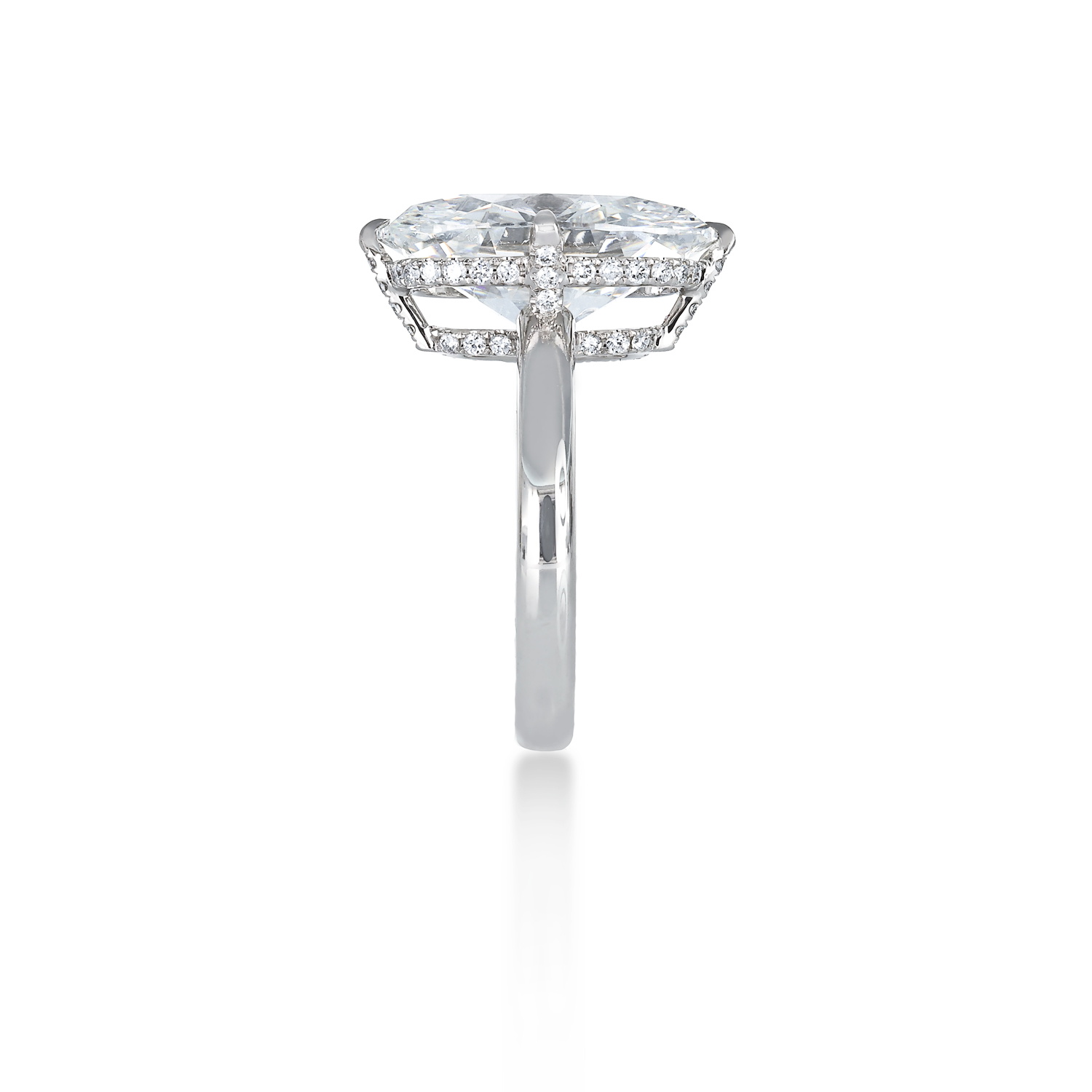 7-Carat Lab-Grown Cushion Brilliant Diamond Hidden Halo Engagement Ring